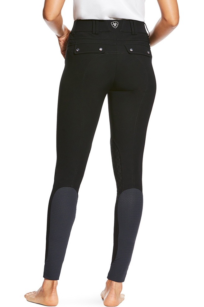 Ariat Womens Breeches Tri Factor Grip Knee Patch Black 10025790 The